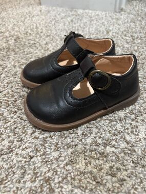 Toddler Black Mary Jane Dress Shoes with Buckle Strap